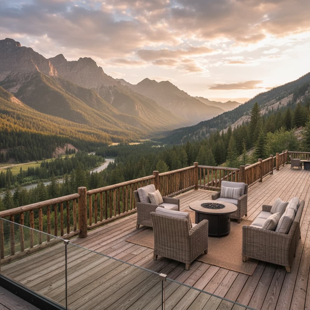 deck scenic mountain view 36467778