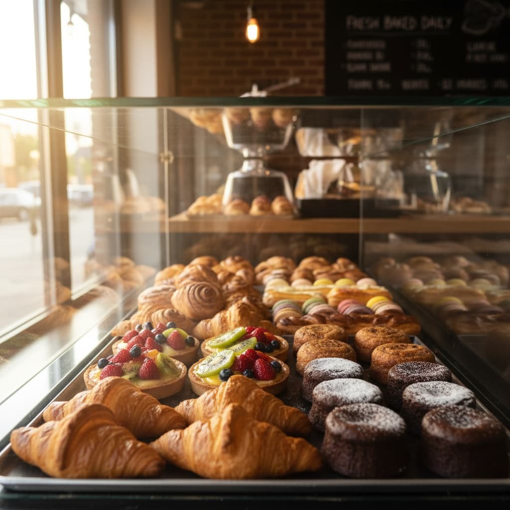 display case pastries front 15460157