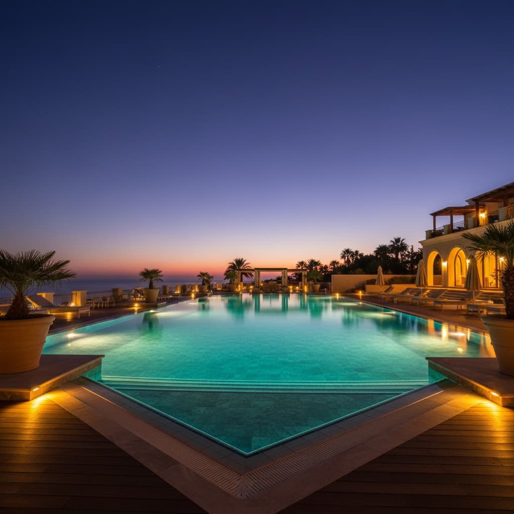 evening ambient pool lighting 37620481