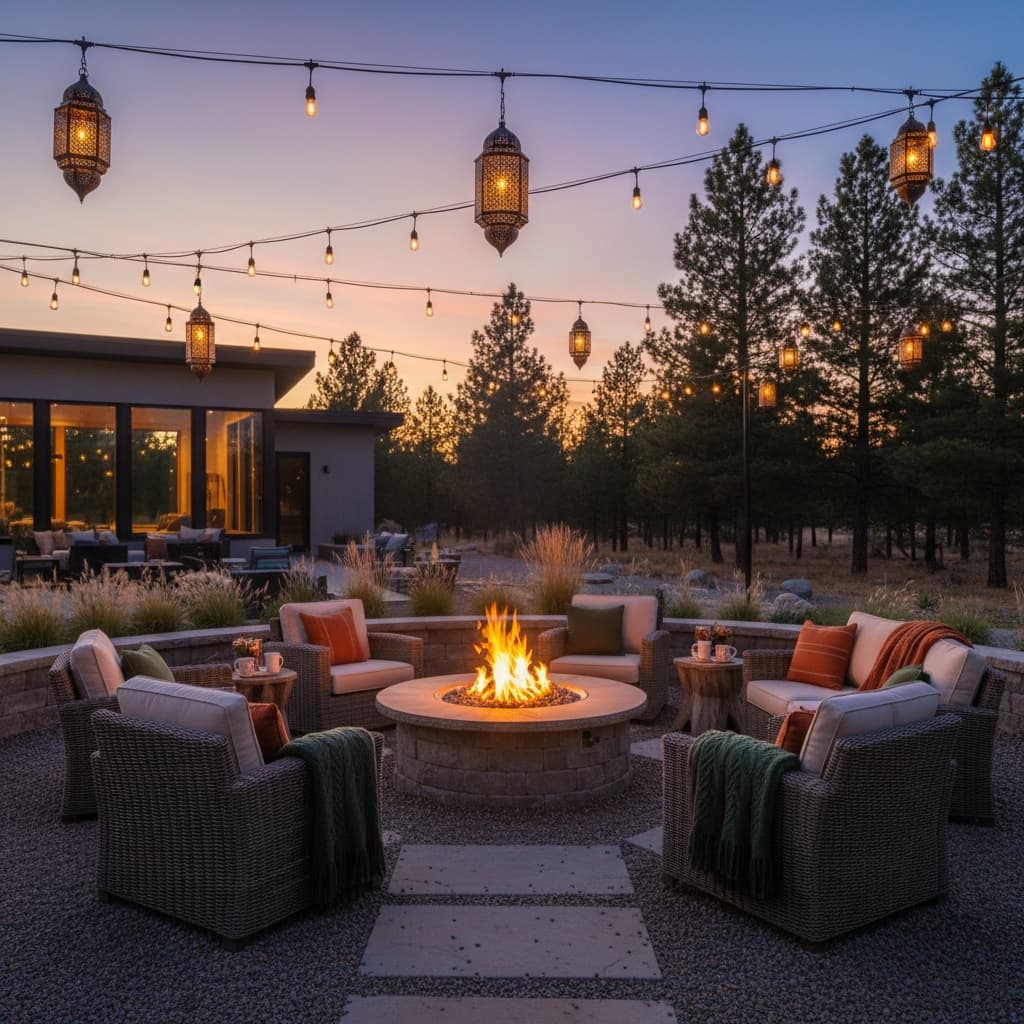 fire pit evening ambiance 95057900