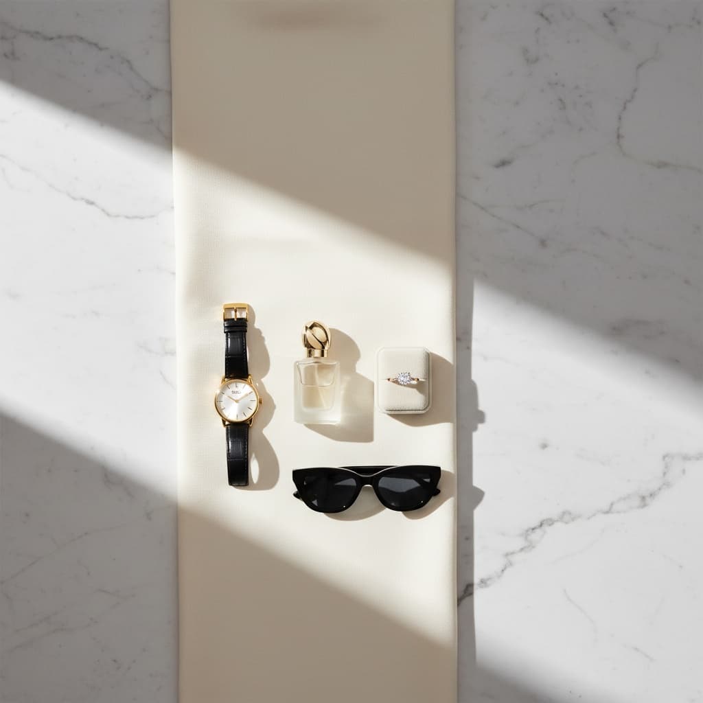 flat lay luxury minimal 64060461
