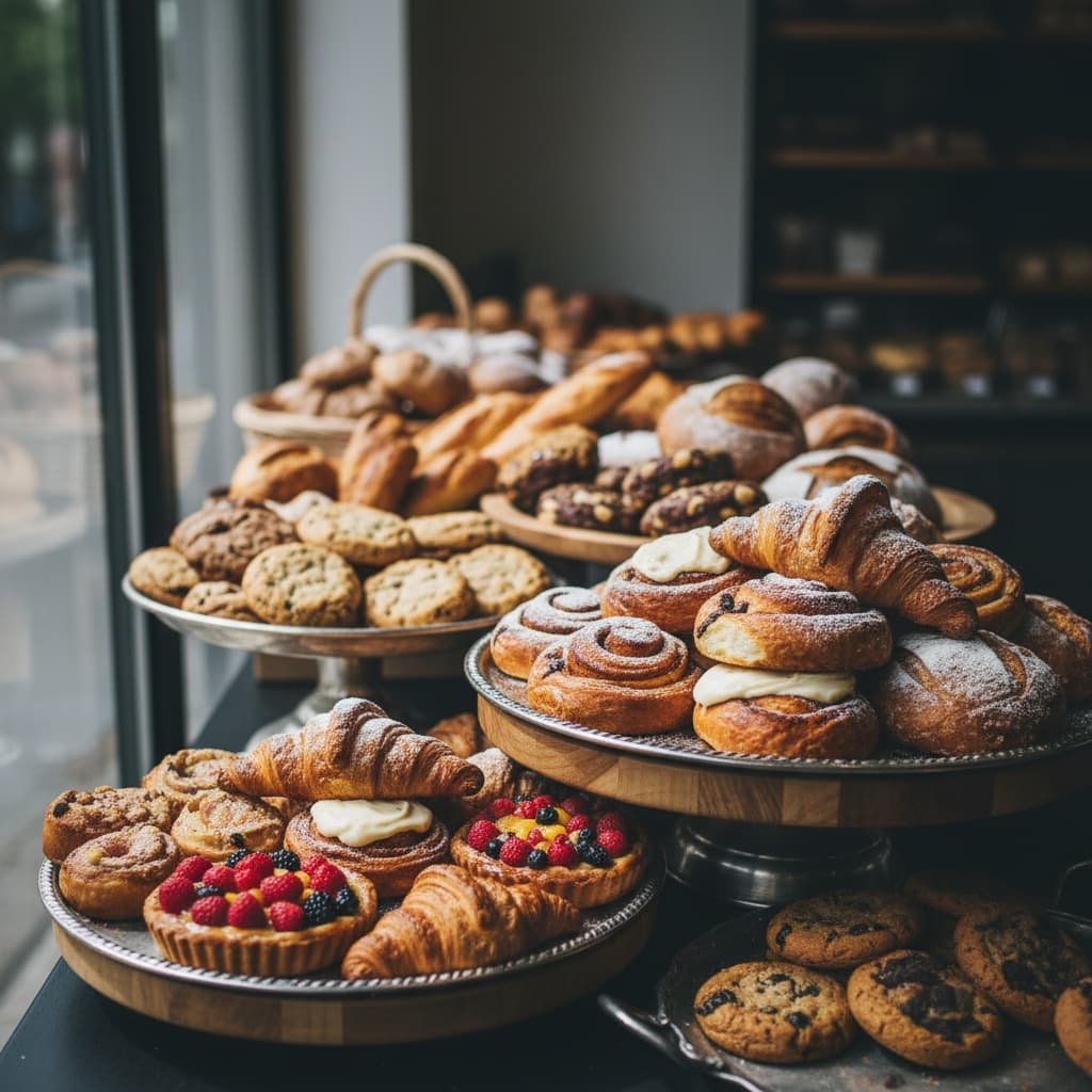fresh pastry display 28839026