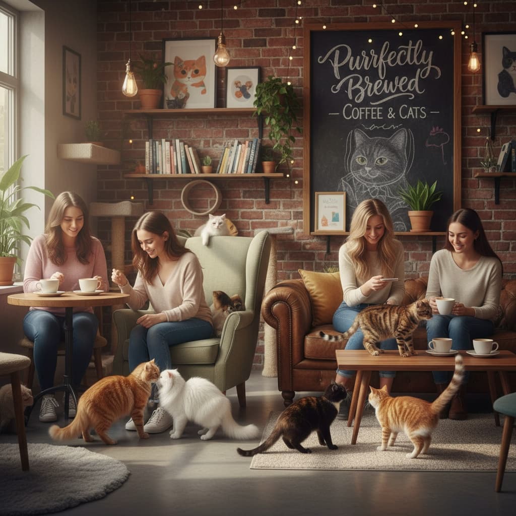 group cats social scene 50386688
