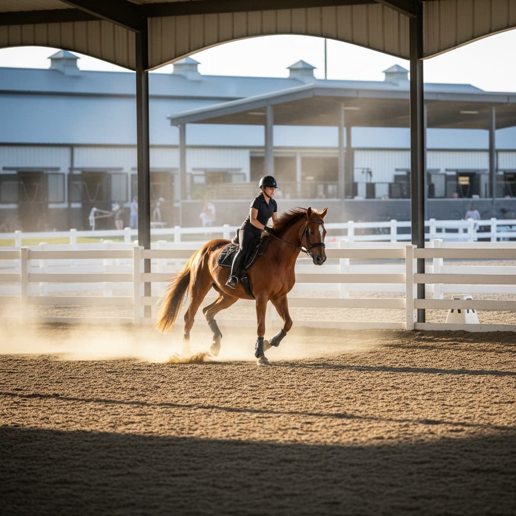 horse arena action shot 70593019