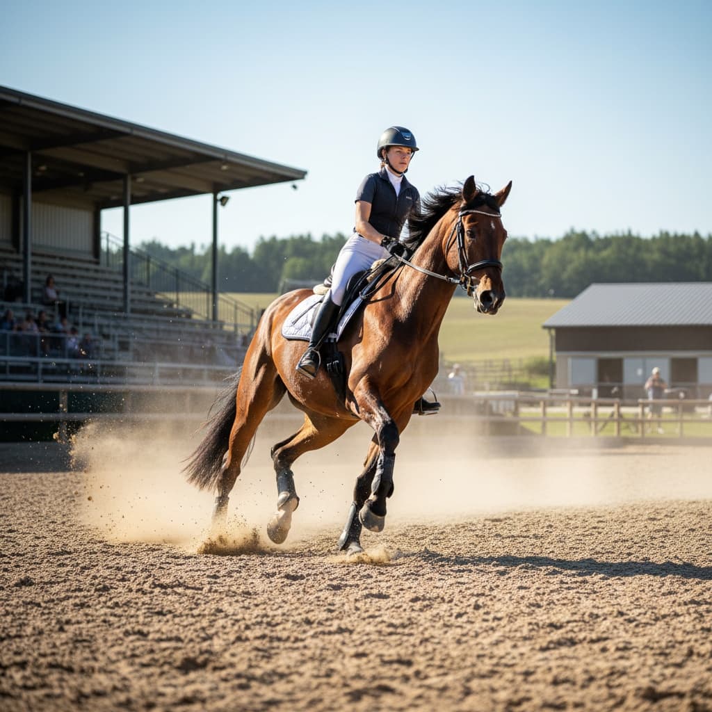 horse arena action shot 98076552