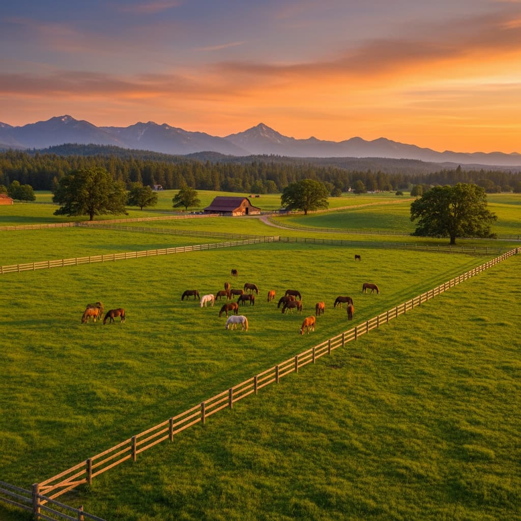 horse grazing pasture wide 43291634