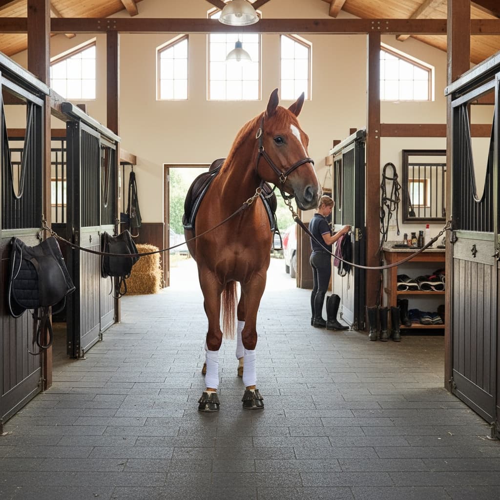 horse grooming area barn 26809203