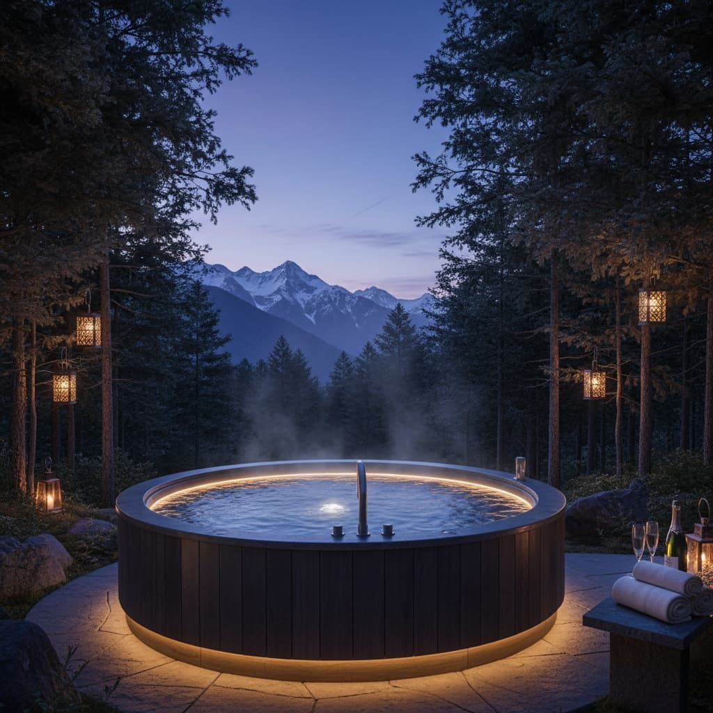 hot tub evening ambiance 53693315
