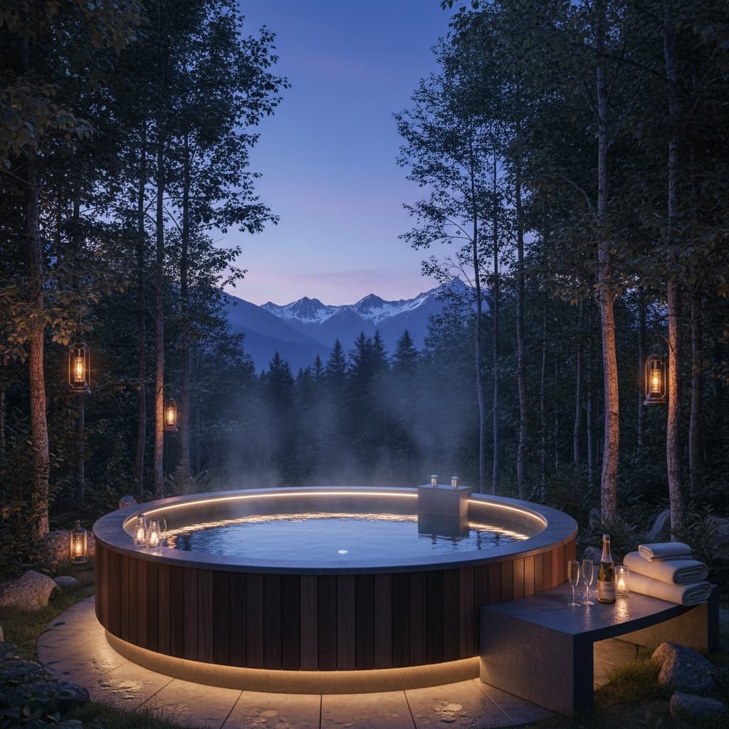 hot tub evening ambiance 58545731