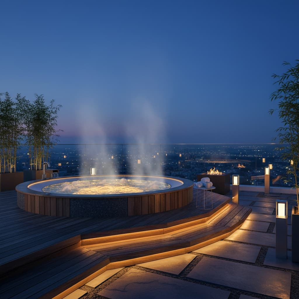 hot tub evening glow 11699922