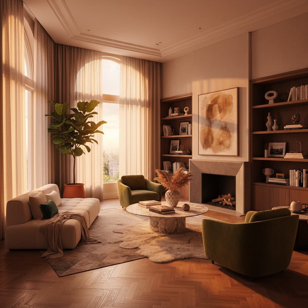 living room golden hour 44370527