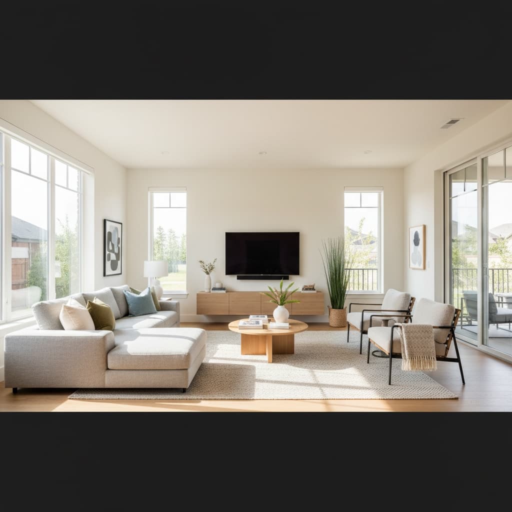 living room wide angle bright 63099014
