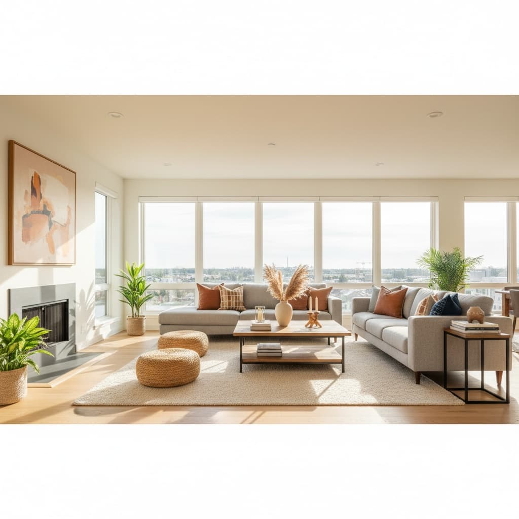 living room wide angle bright 71880249