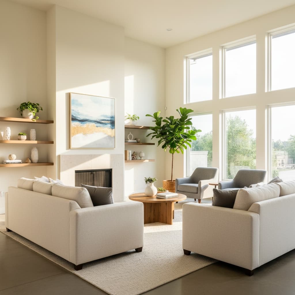 living room wide angle bright 96115471