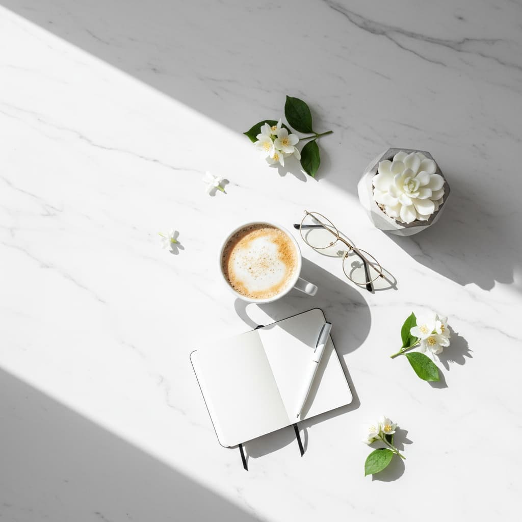 minimal white marble 50524829
