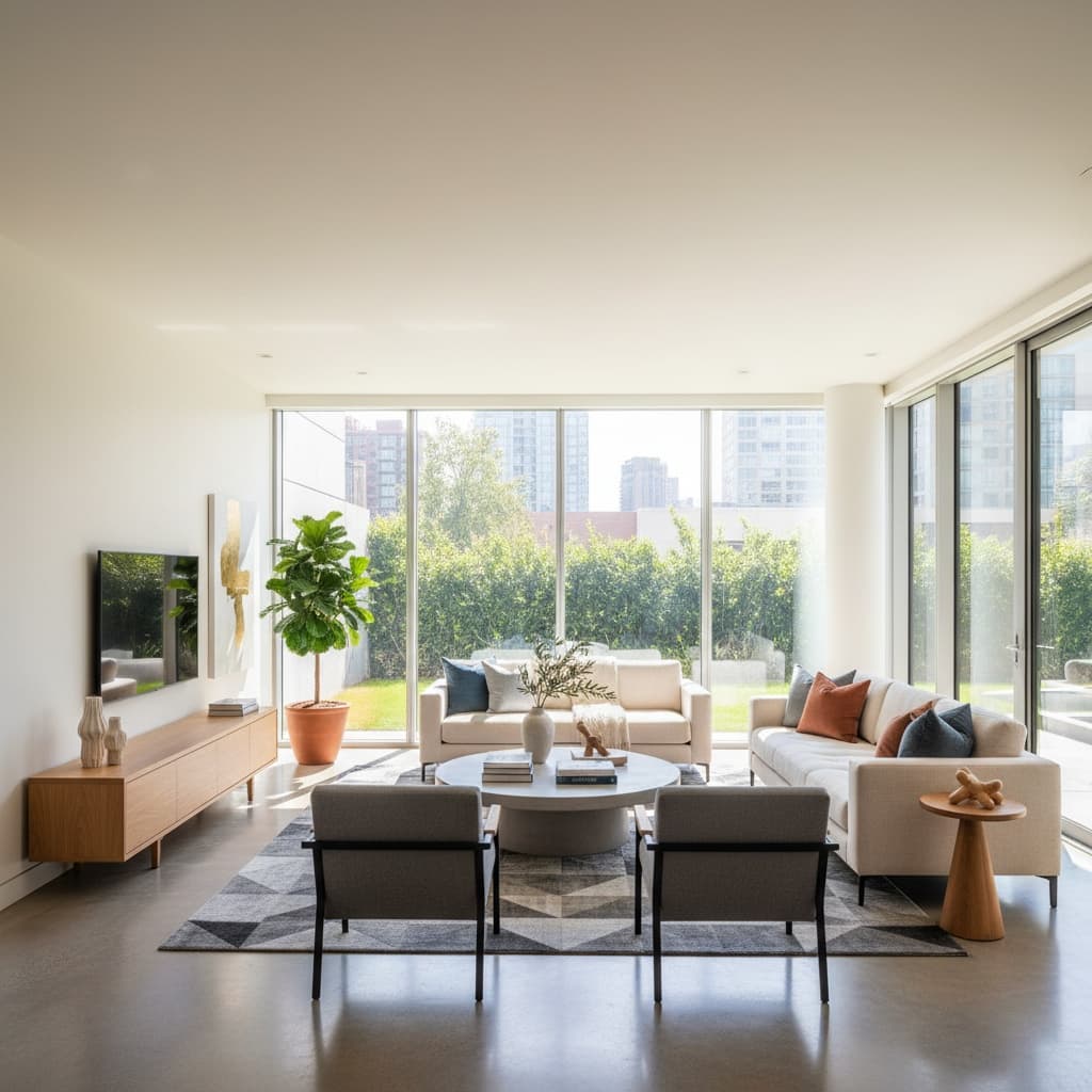modern living room wide angle 67898692