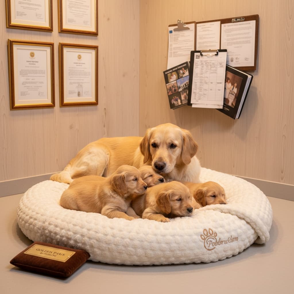 mother with puppies setup 47385453