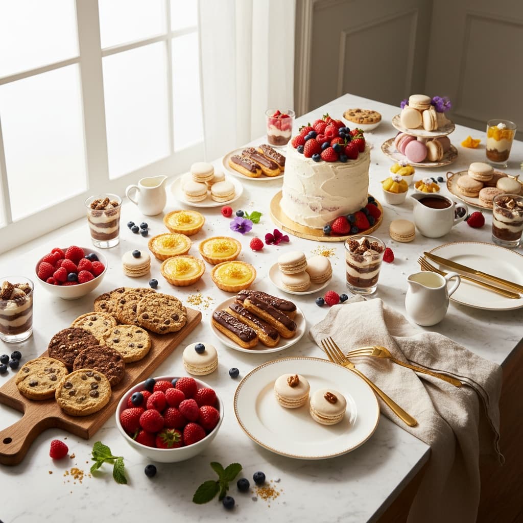 multiple desserts spread 35775511