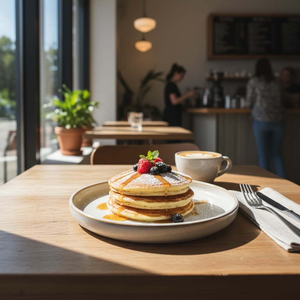 natural light cafe setting 49171359