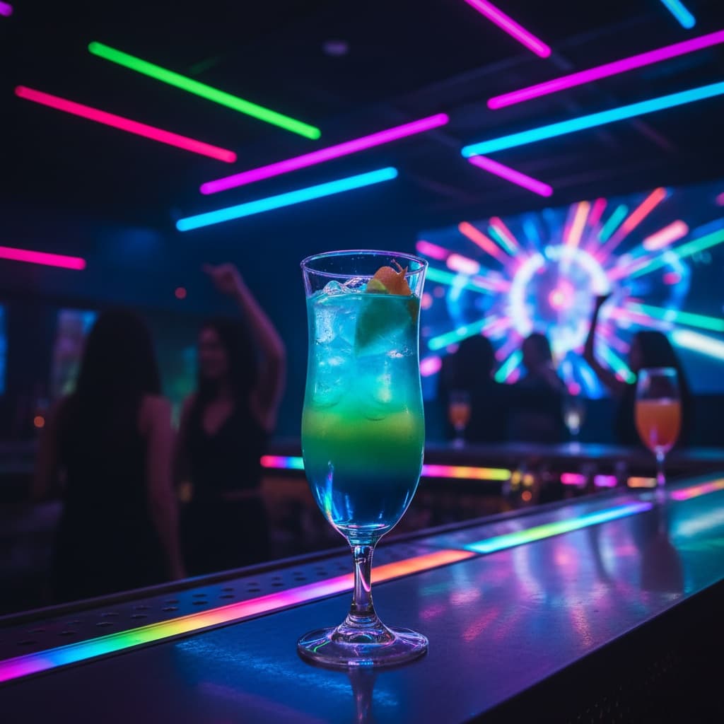 neon nightclub atmosphere 91645596