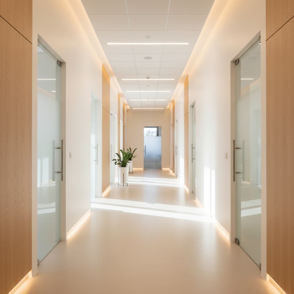 office hallway bright 34431430