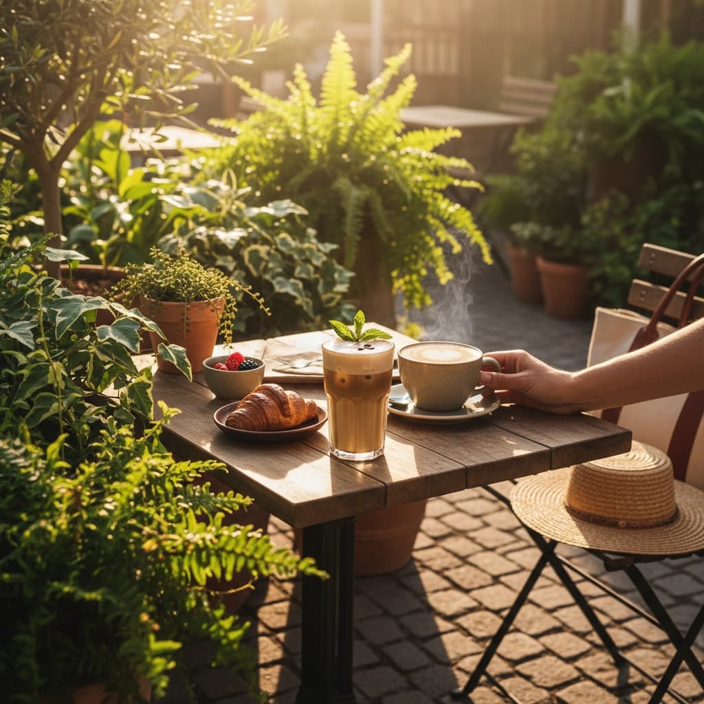 outdoor patio golden hour 86782980