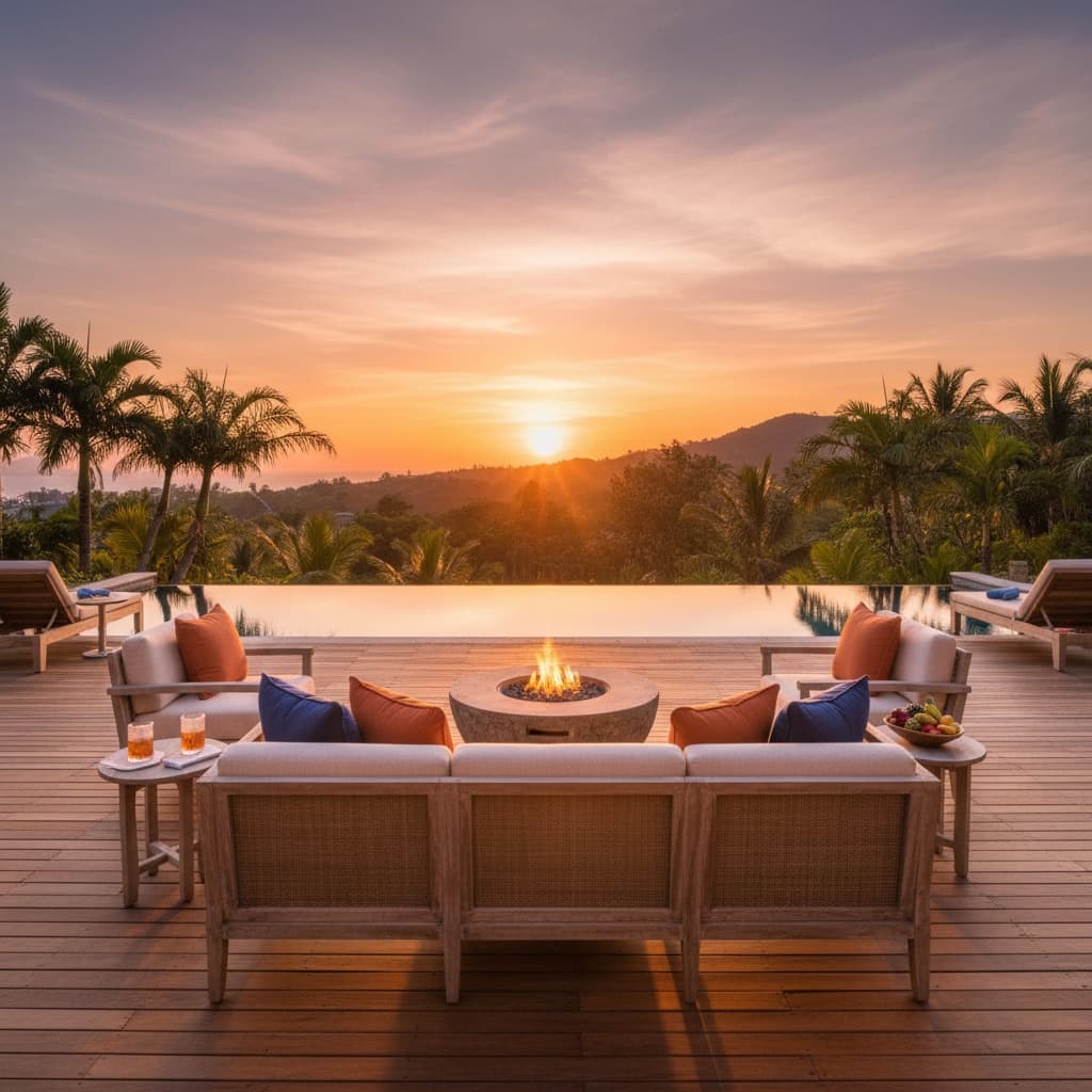 outdoor patio sunset 81126373