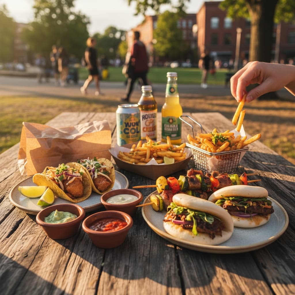 outdoor picnic table setting 37471486