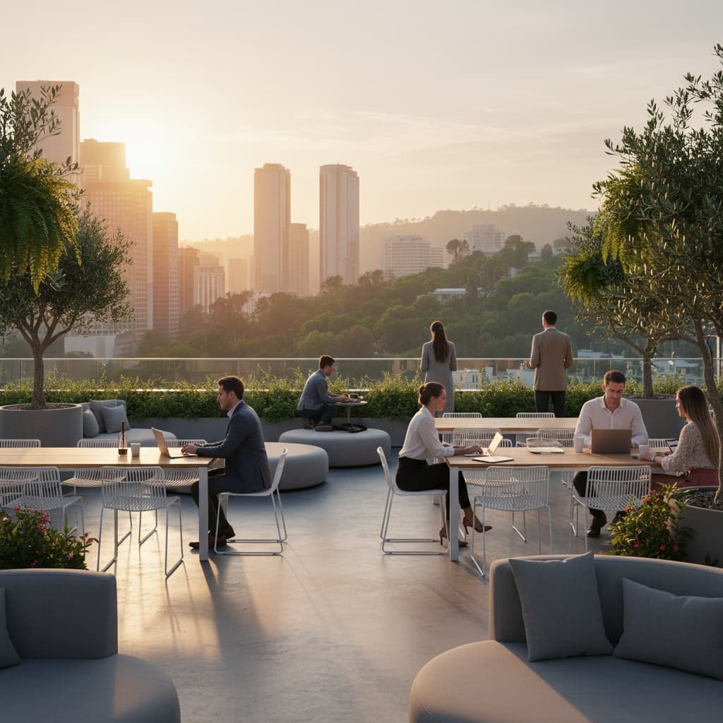 outdoor terrace workspace 53484779