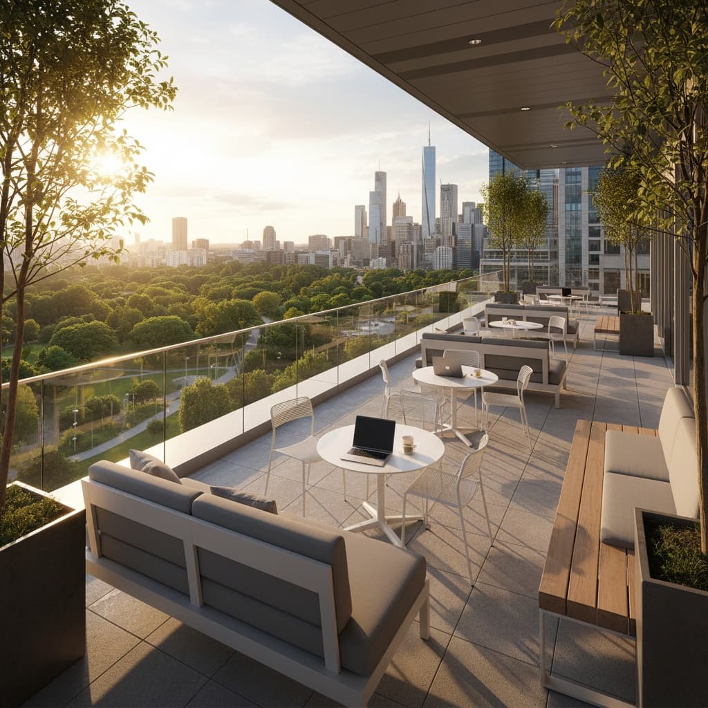 outdoor terrace workspace 60920871