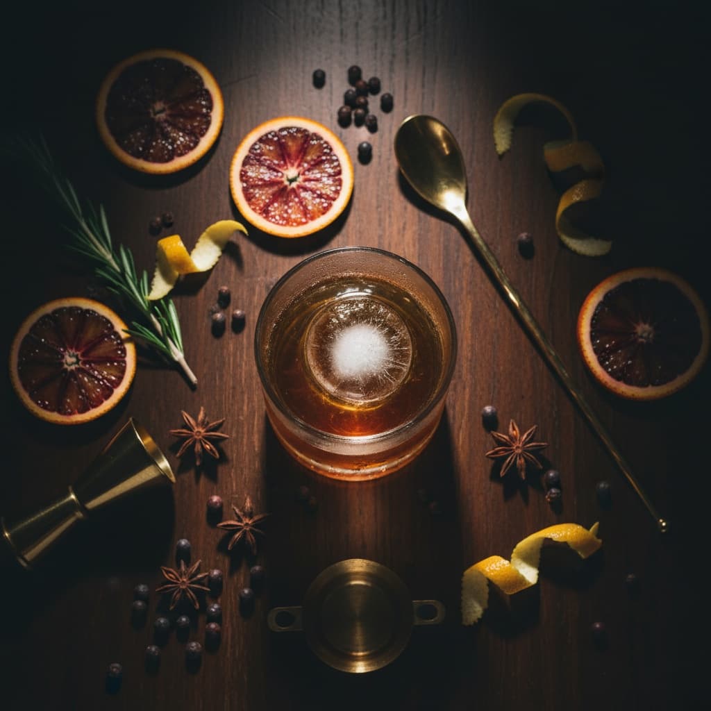 overhead flat lay cocktail 49916957
