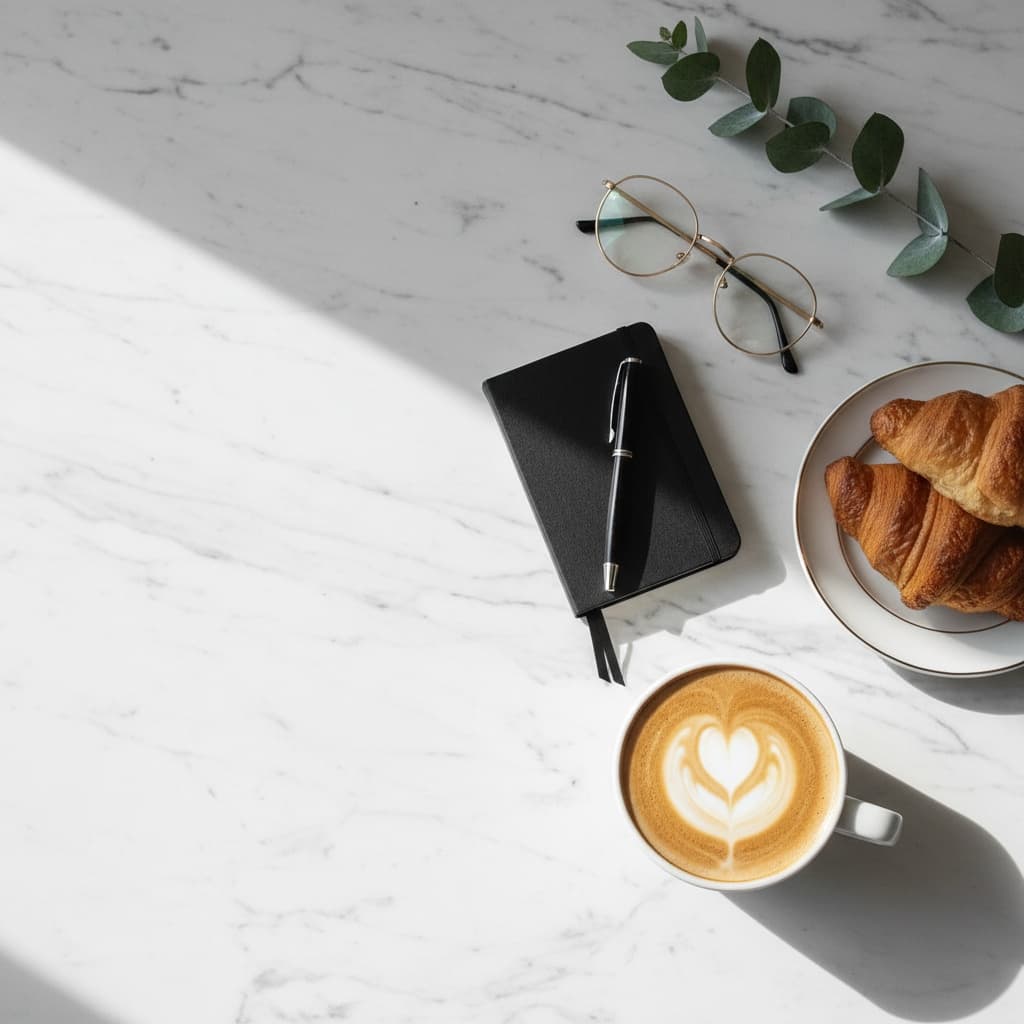 overhead flat lay marble 11949434