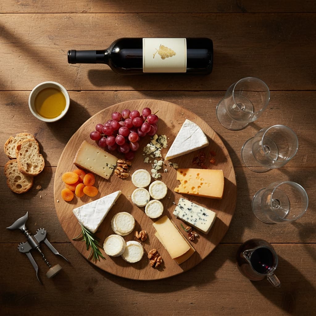 overhead flatlay cheese board 35160699