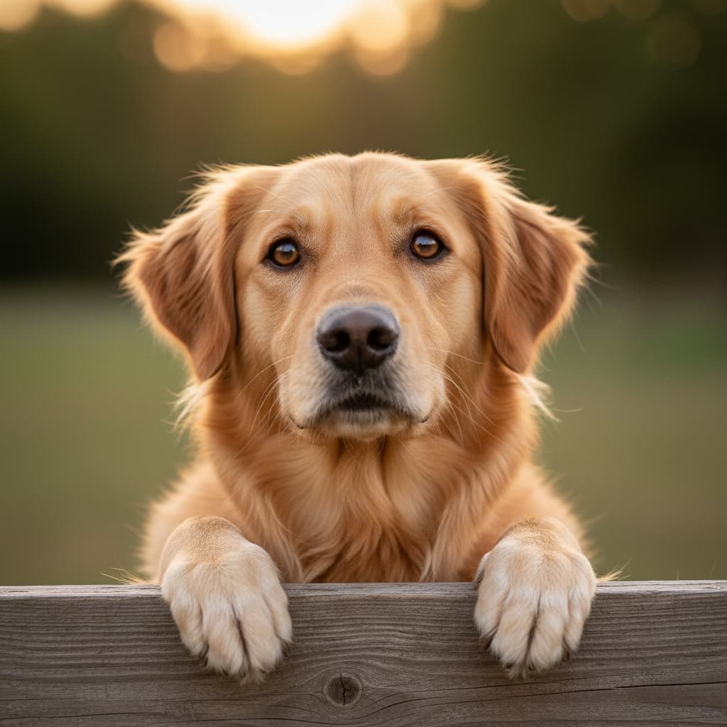 paws on fence portrait 30818806