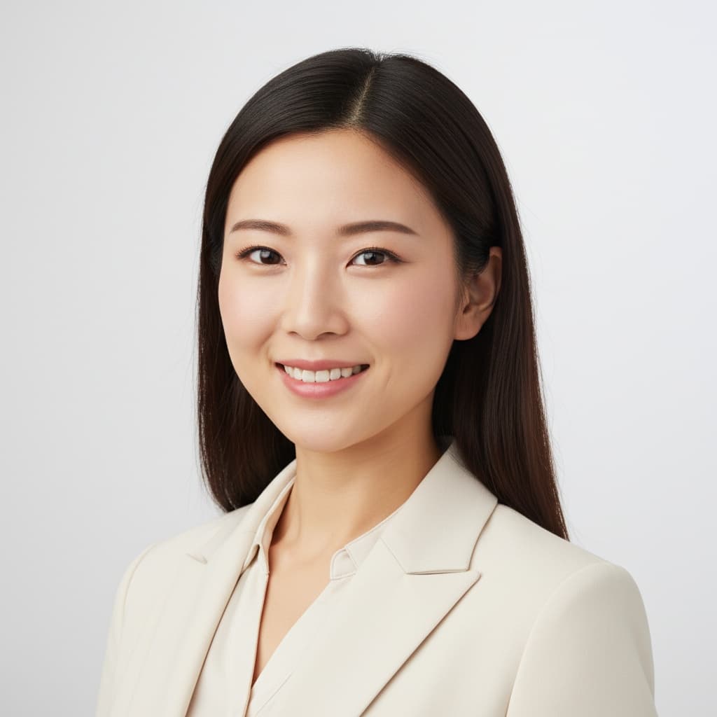 petite asian woman bright corporate approachable 86535119