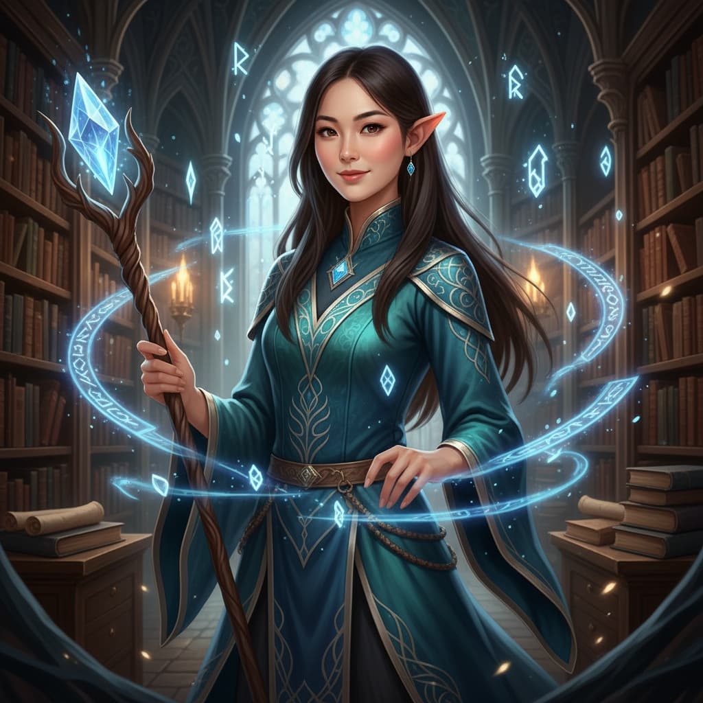 petite asian woman elven mage 42568948