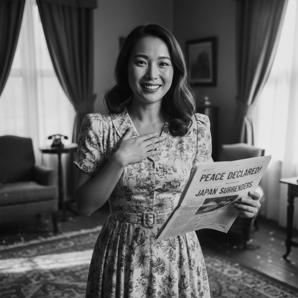 petite asian woman news of victory 71262498