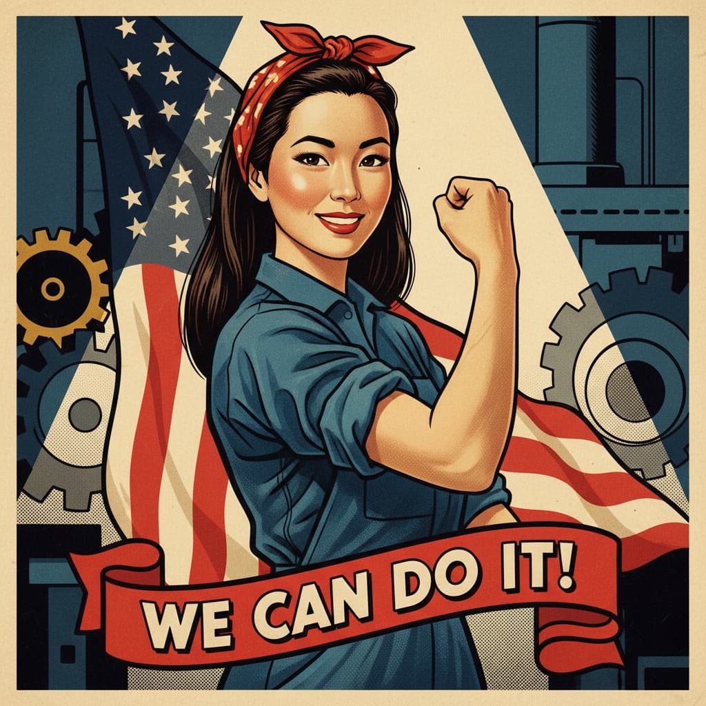petite asian woman war bonds poster style 72557234