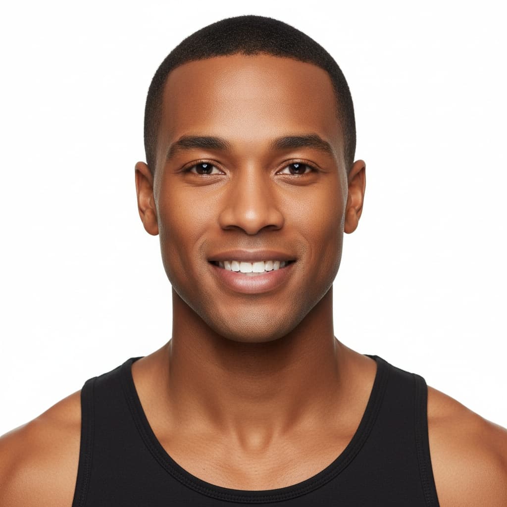 petite black man classic white backdrop beauty 65790957