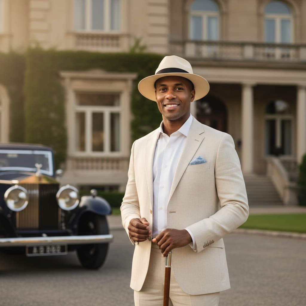 petite black man gatsby mansion exterior 15759677