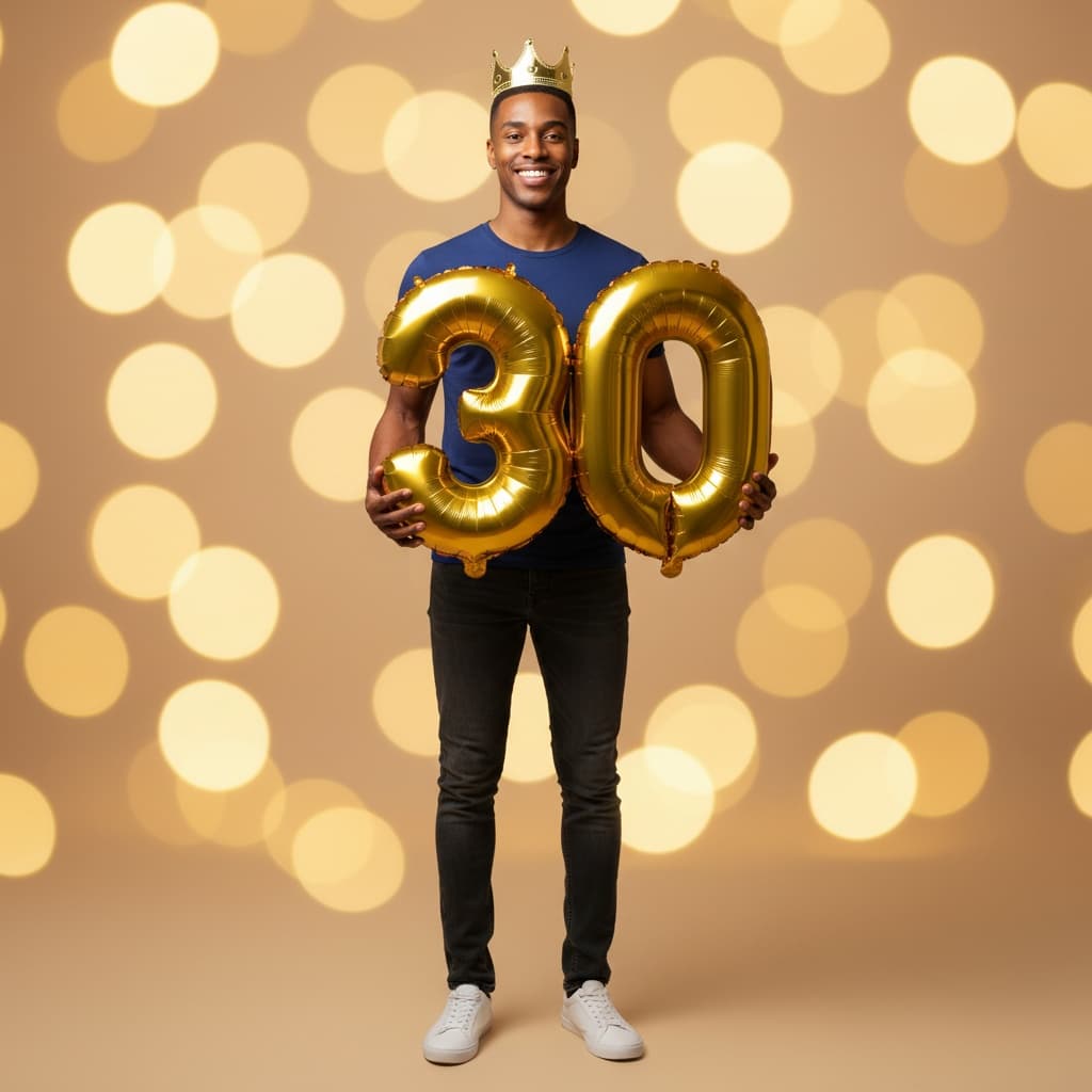 petite black man golden birthday crown 15845567