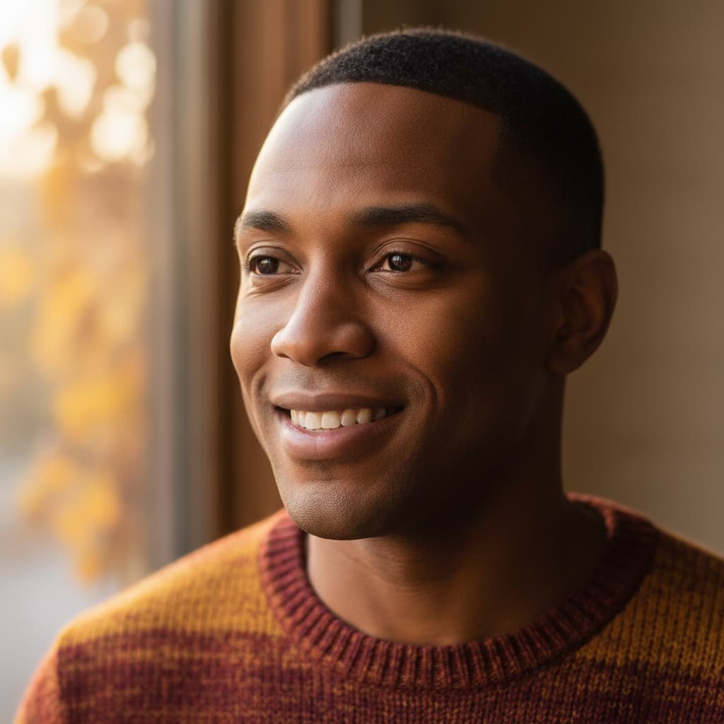 petite black man grateful close up thanksgiving 84556694