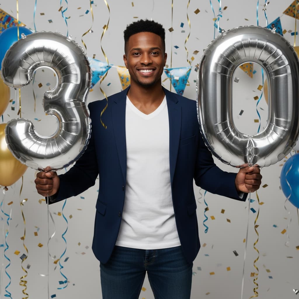 petite black man milestone number balloons 51207900