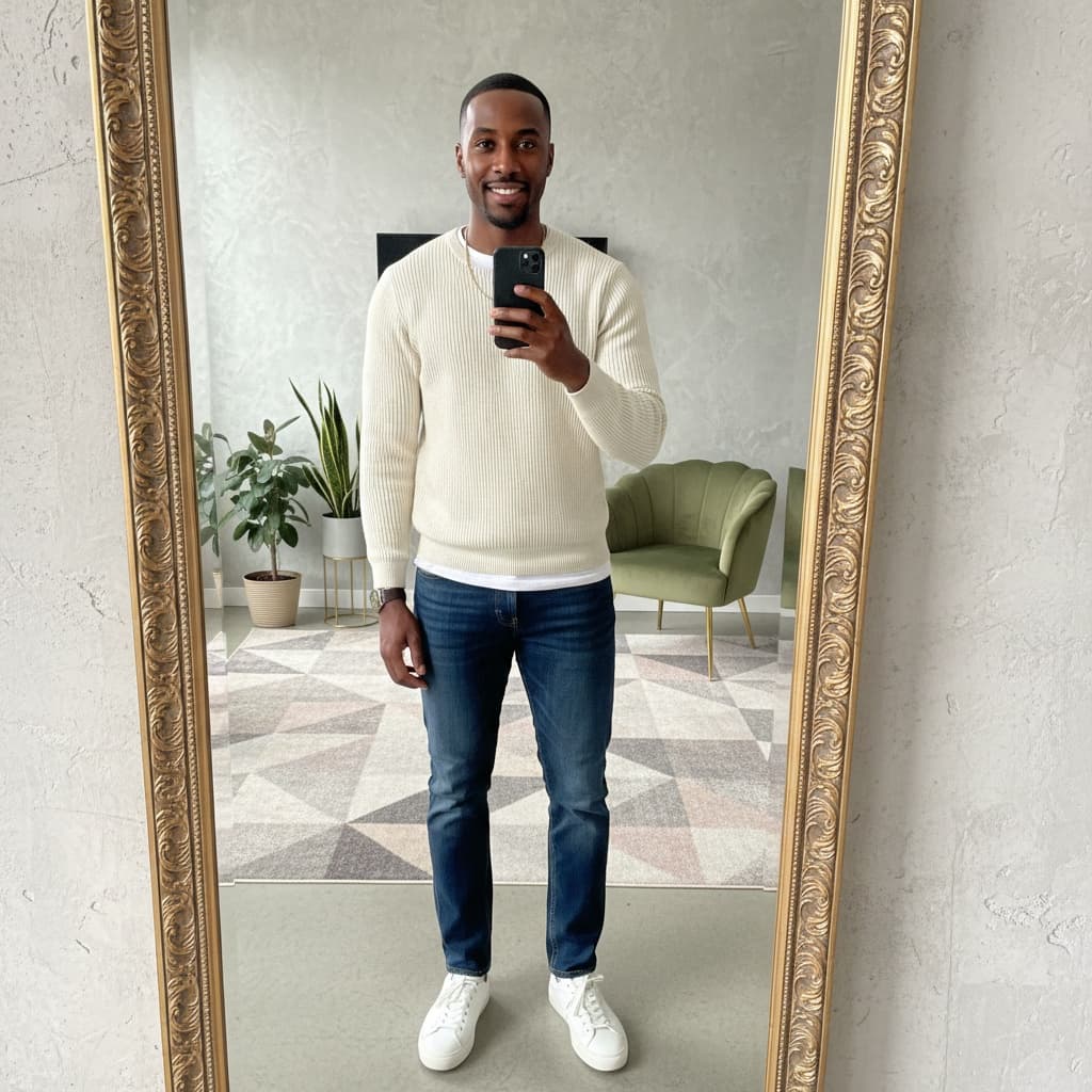 petite black man mirror selfie styled 89675895