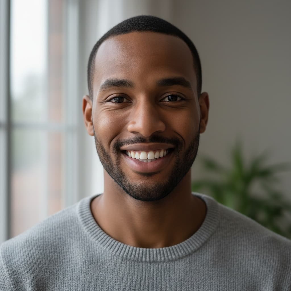 petite black man natural window light soft 55816696