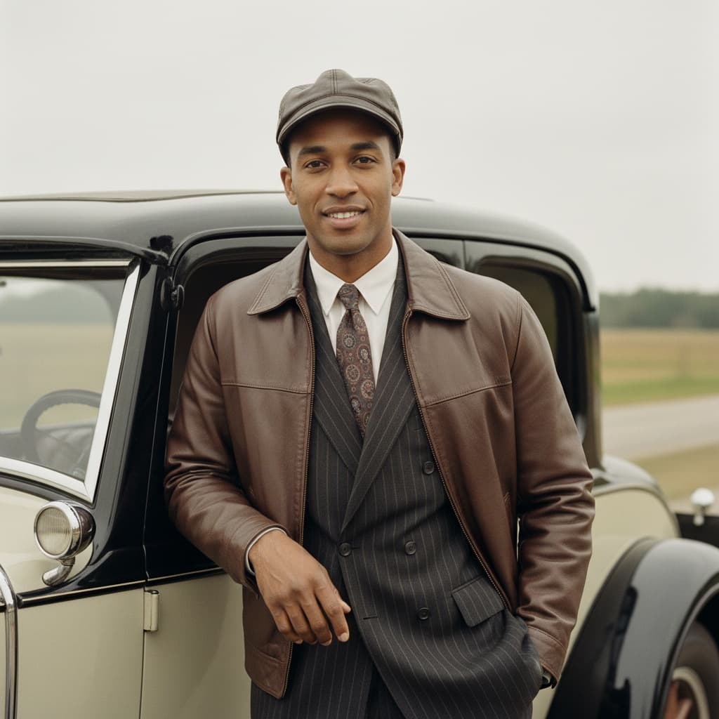 petite black man vintage car lifestyle 52121308