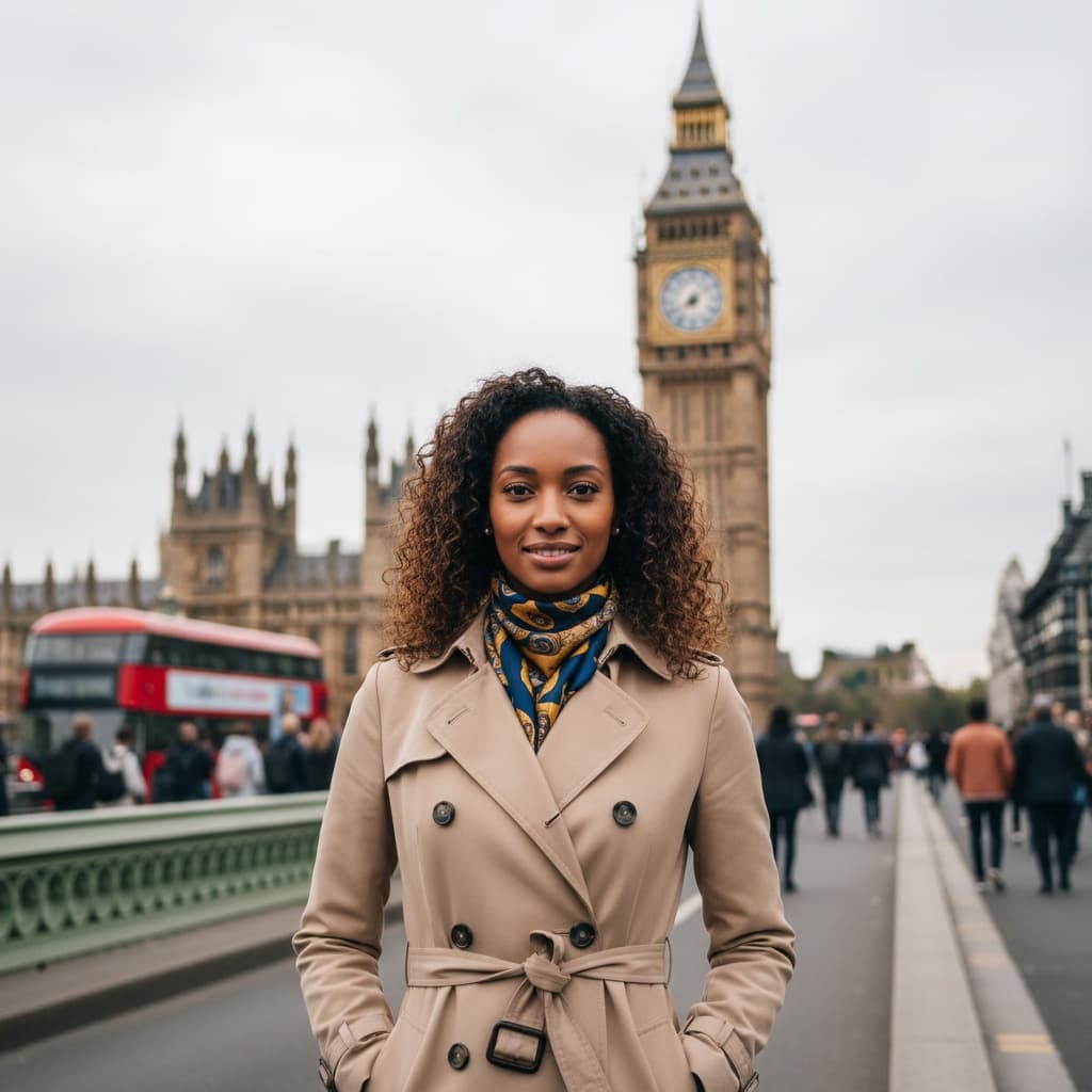 petite black woman big ben westminster portrait 26858269
