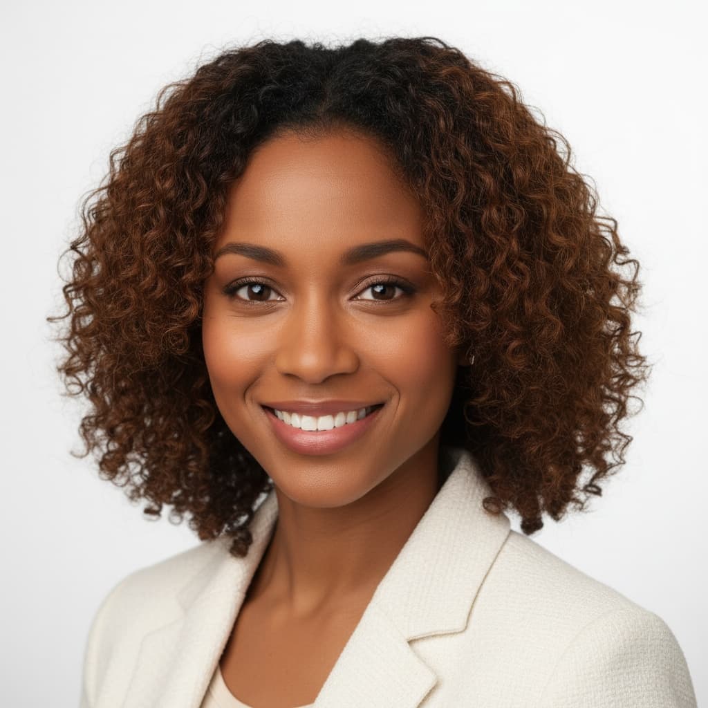 petite black woman bright corporate approachable 53911419