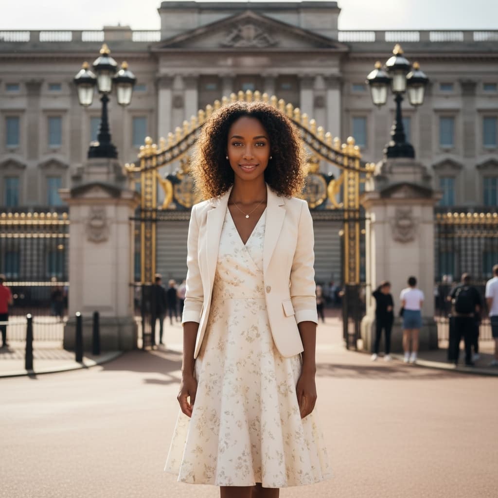 petite black woman buckingham palace gates 82264696