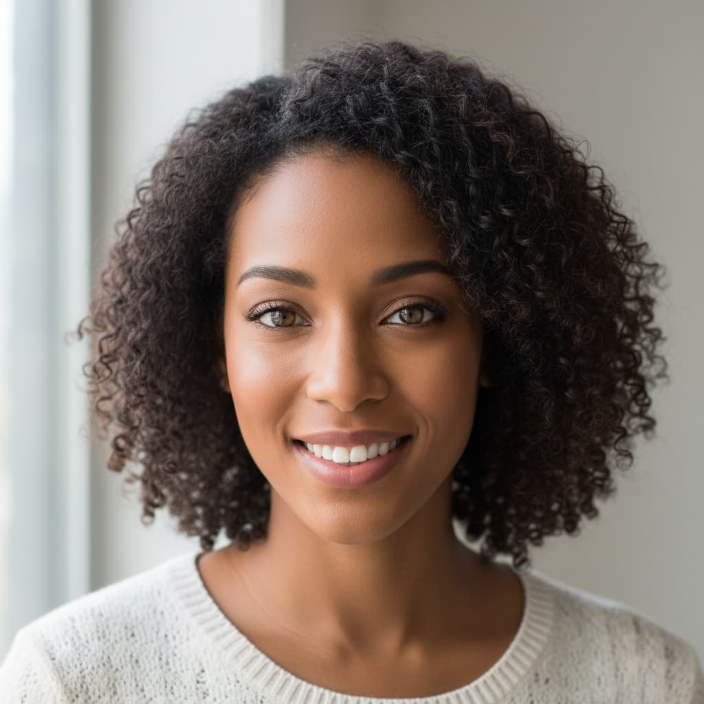 petite black woman casual approachable headshot 43879324